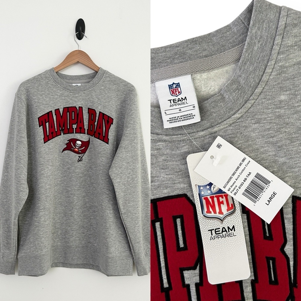 NFL Team Apparel Tampa Bay Buccaneers Men's Large Gray Multicolor Sweatshirt NWT